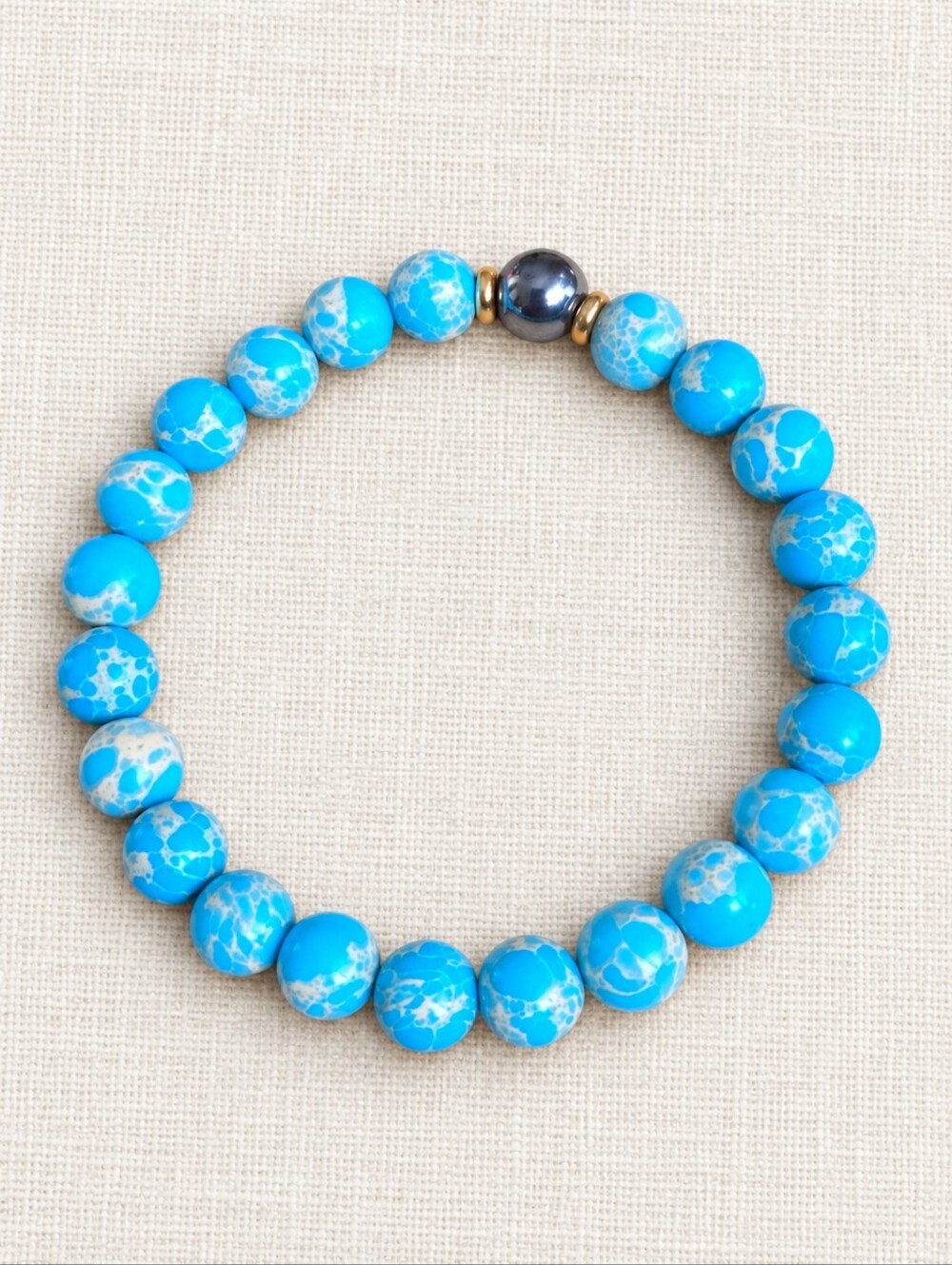 Sea Sediment Jasper Gemstone Bead Stretch Bracelet | Hand Crafted | 8mm